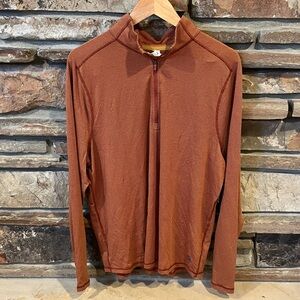 RHONE Glacier 1/4 Zip Brandy Red Lightweight Long Sleeve Mock Neck
